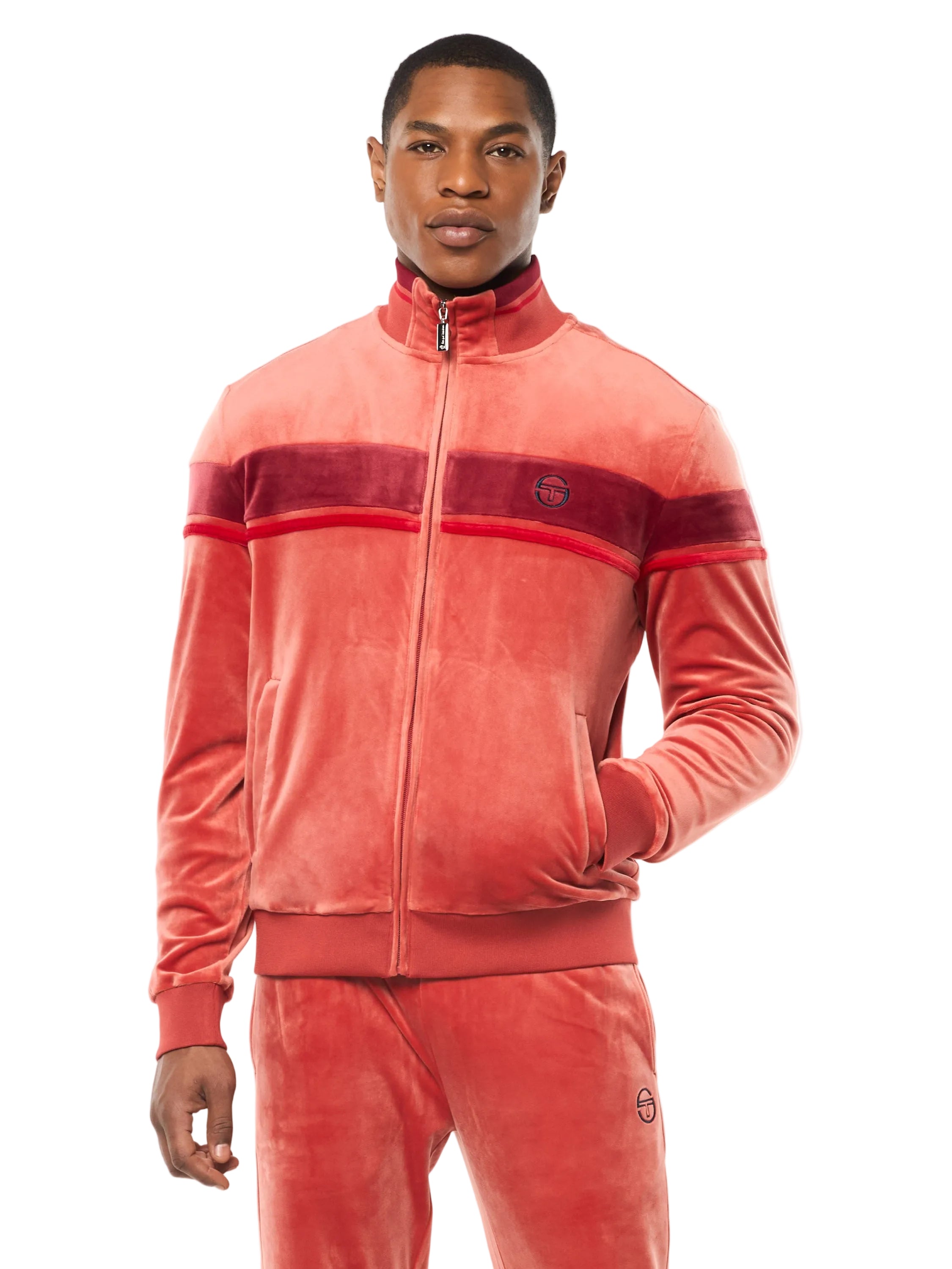 Damarindo Velour Track Jacket- Hot Sauce
