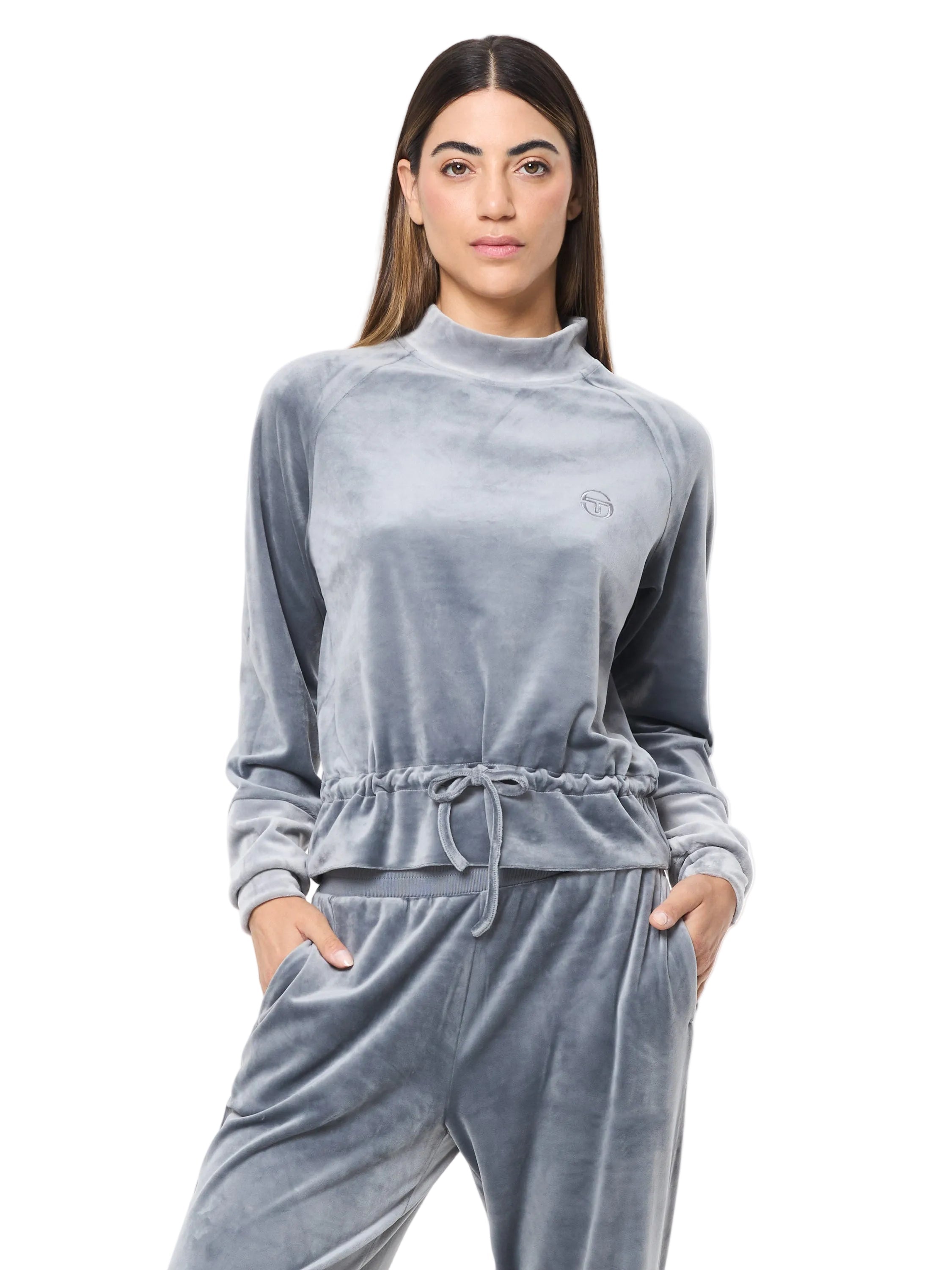 Lina Velour Top- Quiet Shade