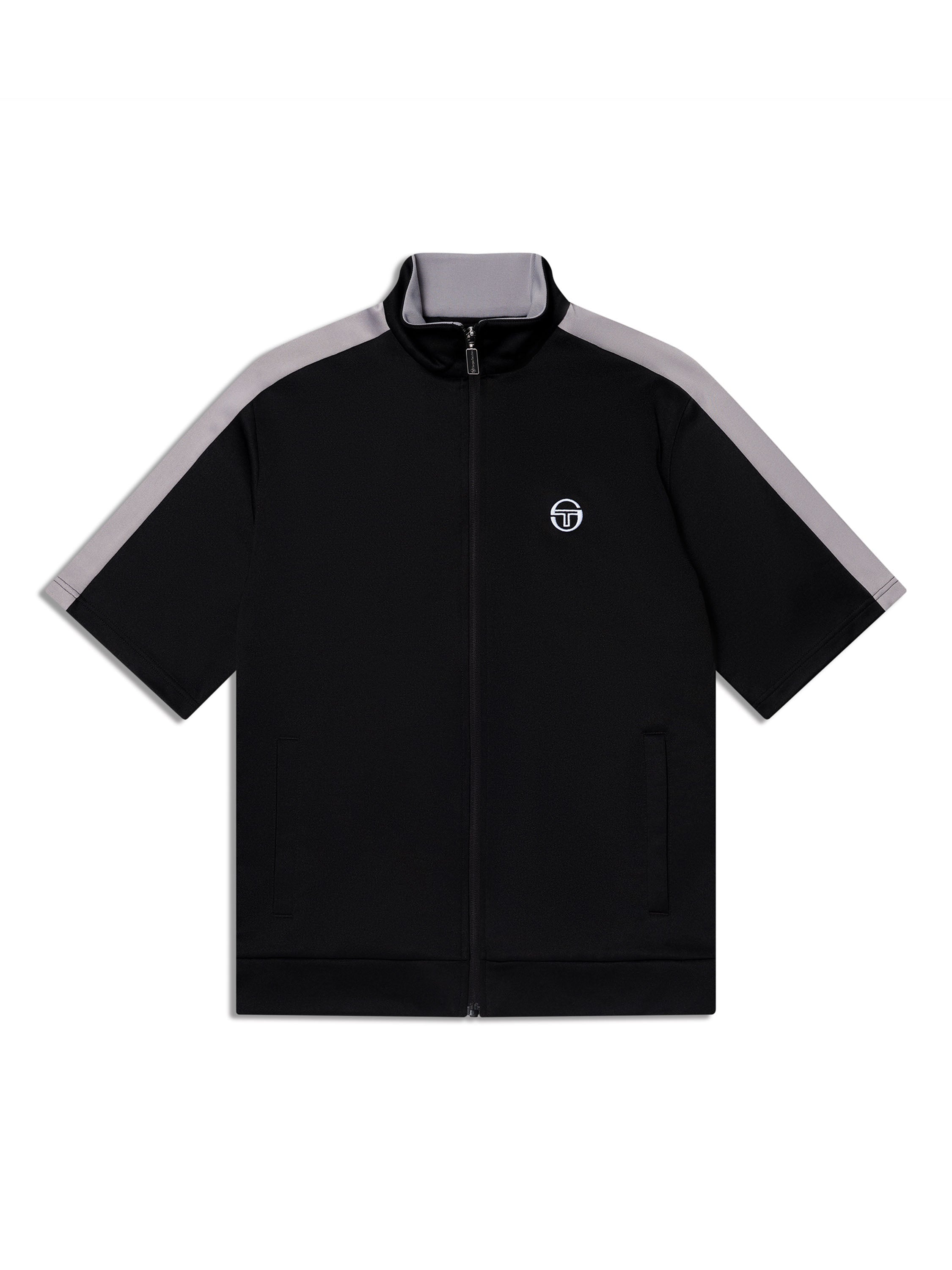 Viscotti Short Sleeve Track Jacket-Black Beauty