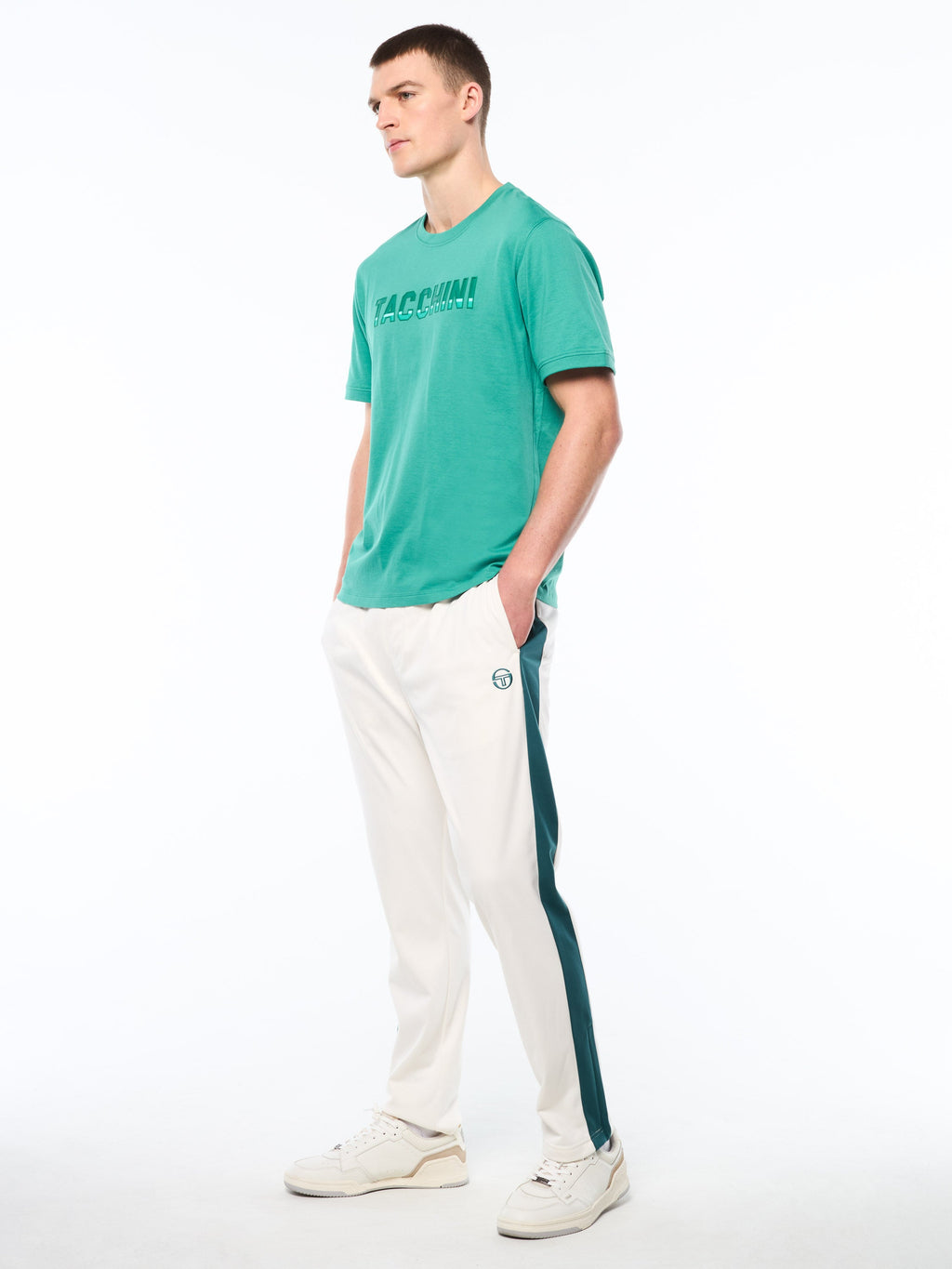 Strisce T-Shirt-Bottle Green