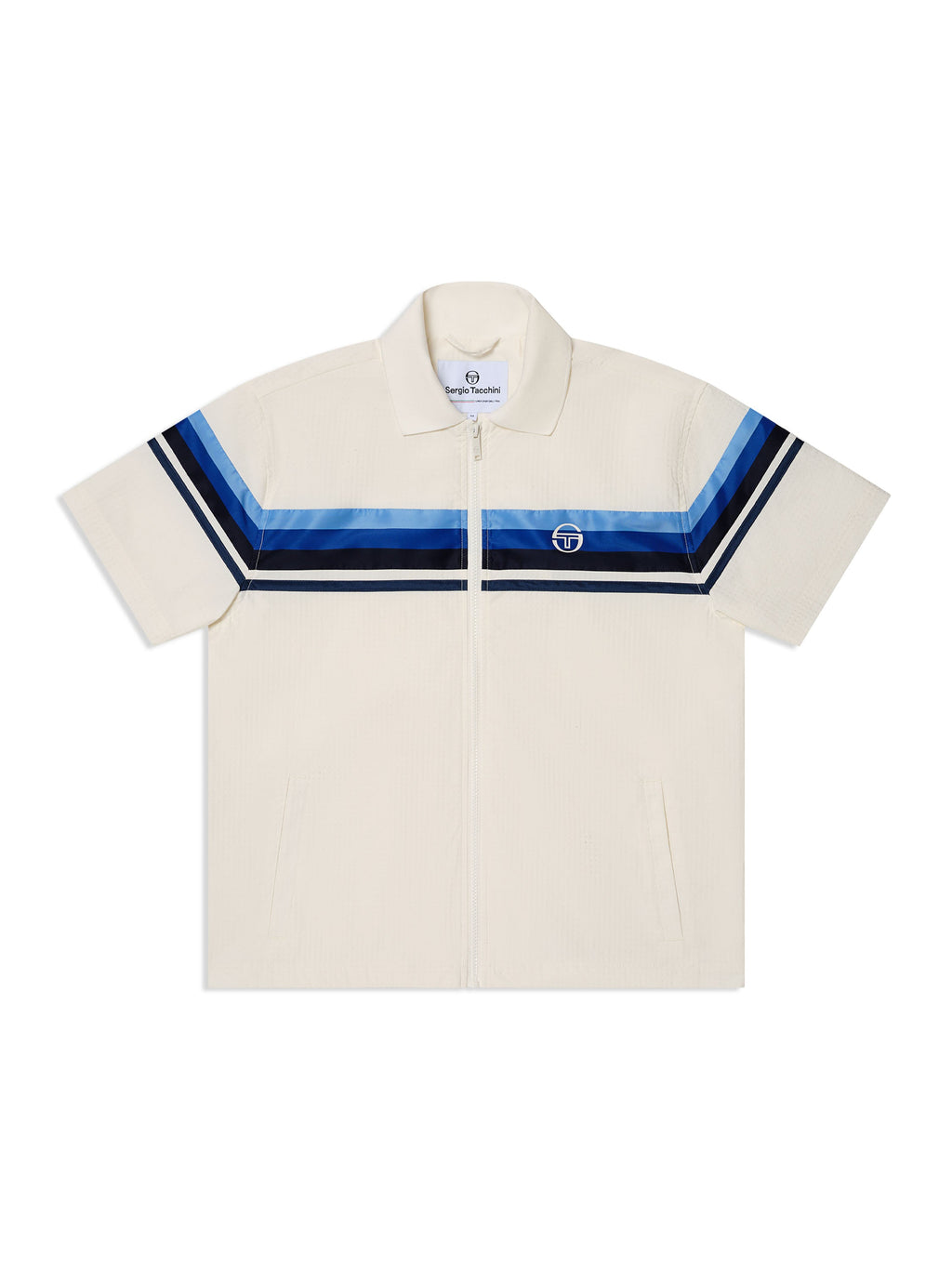 Striscia Short Sleeve Track Jacket-Gardenia