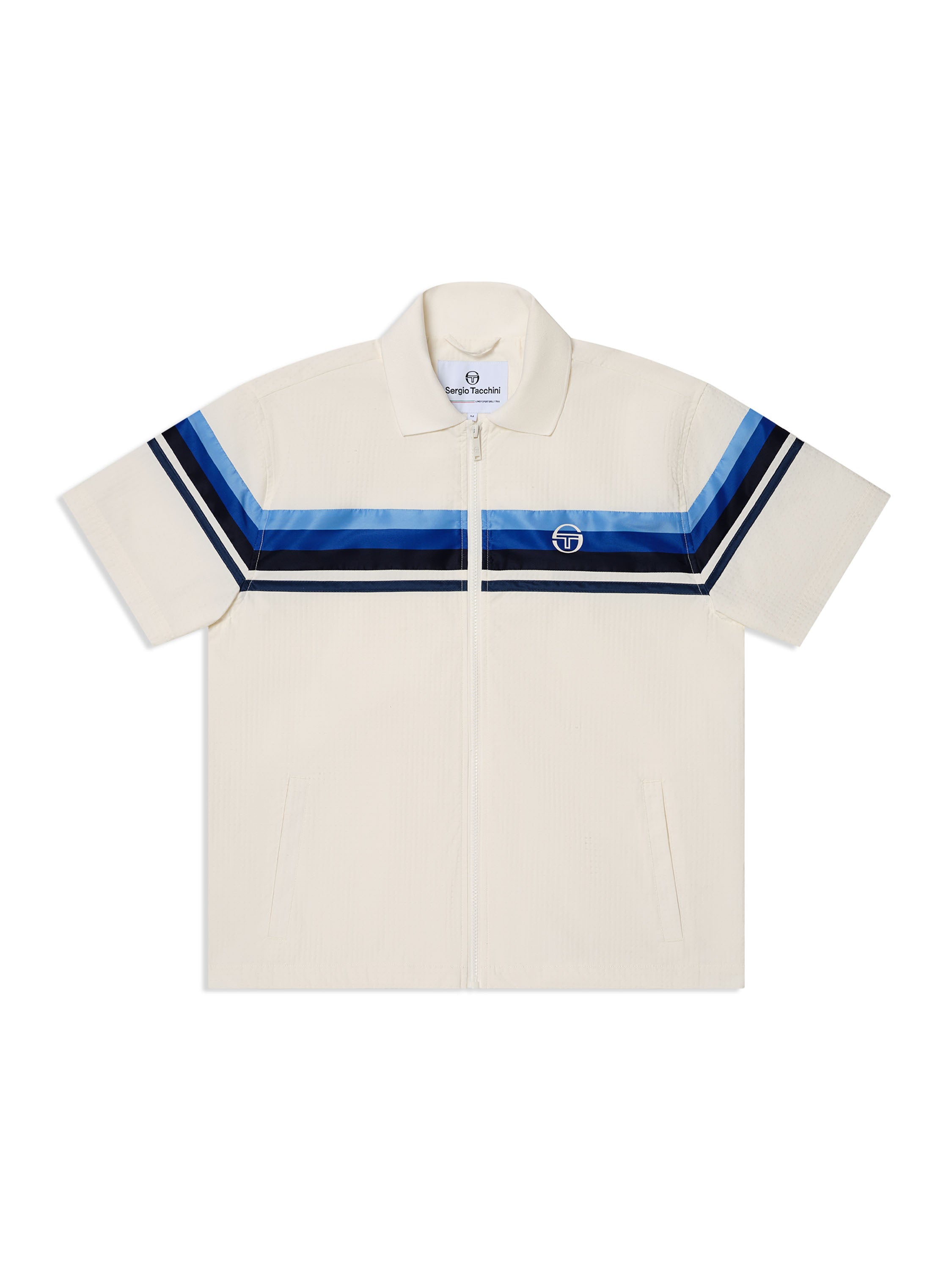 Striscia Short Sleeve Track Jacket-Gardenia