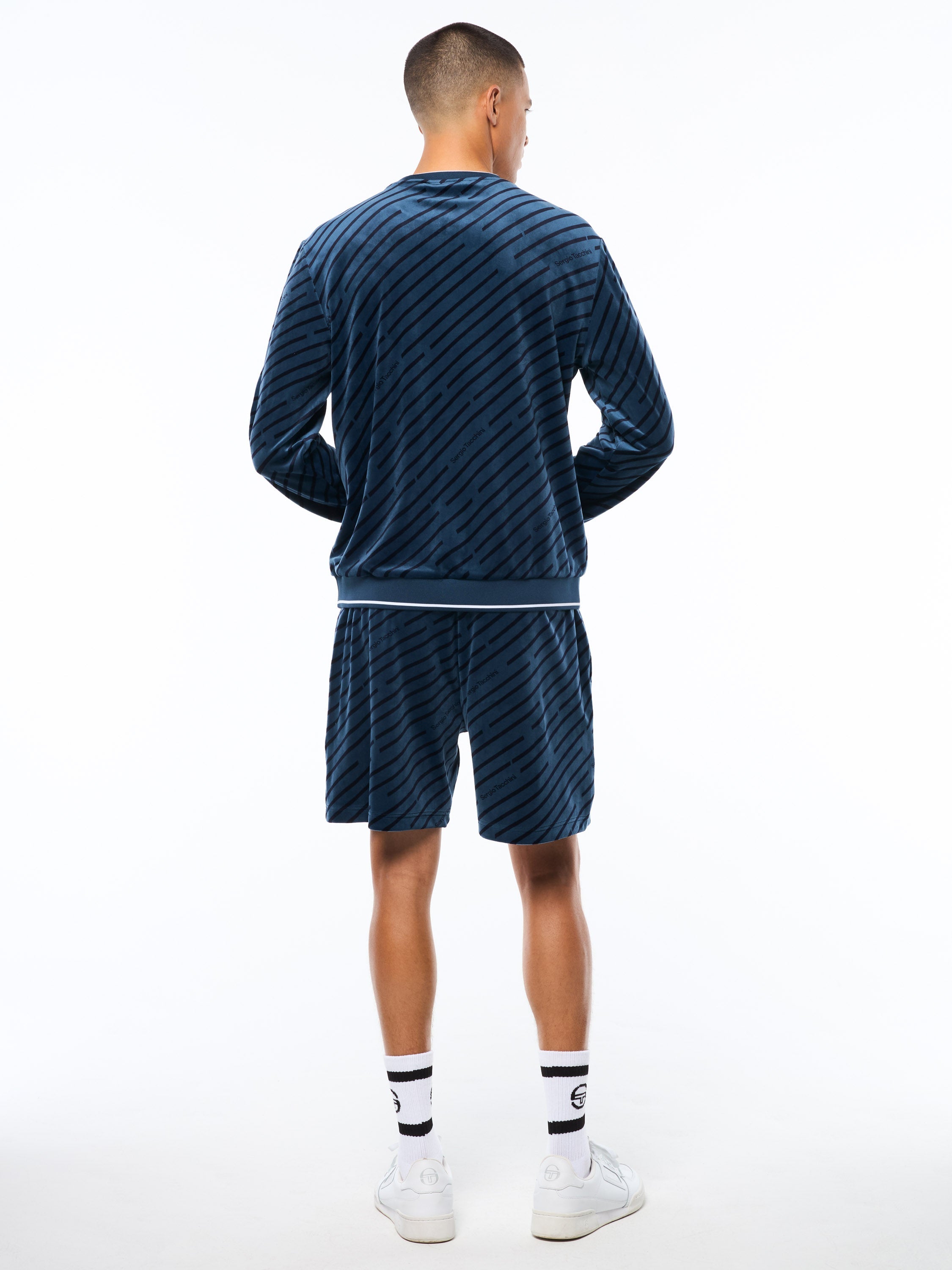 Obliquo Velour Crewneck-Key Largo
